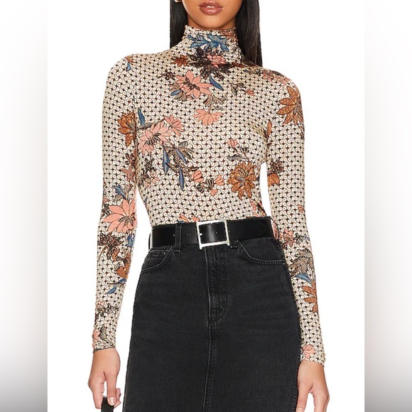 Ulla Johnson Tops - ULLA JOHNSON New York Aurelia Turtleneck in Jasmine Floral Small